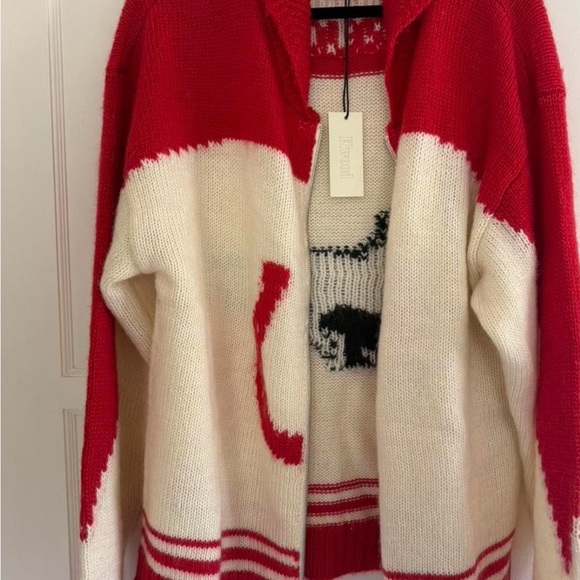 Red and White Horse Sweater - Picture 3 of 3